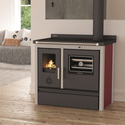 Cuisinière à bois MODERNA Cooky Luxe Rouge 11 kW (max 13,8 kW)