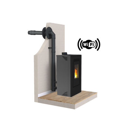 PACK Poêle à granulés C12 FIREMATIC + Kit ventouse Dinak + Module Wifi