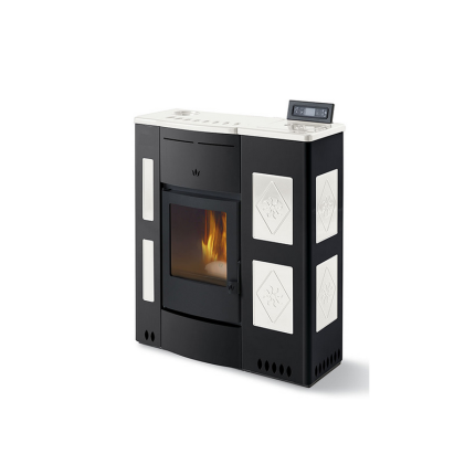 Poêle à granules hydraulique extra-plat - ORIGINE PHEBO Aura 14 kW